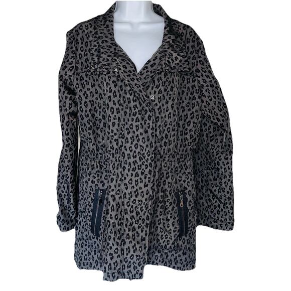 Soft Surroundings M Long Animal Print Nylon JACKET Long Spring - Picture 1 of 7